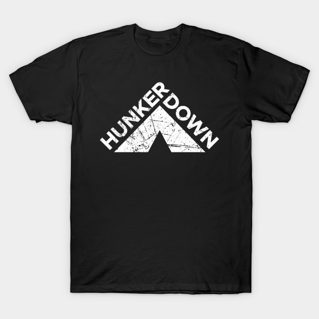 Hunker Down Tent Camping T-Shirt by BraaiNinja